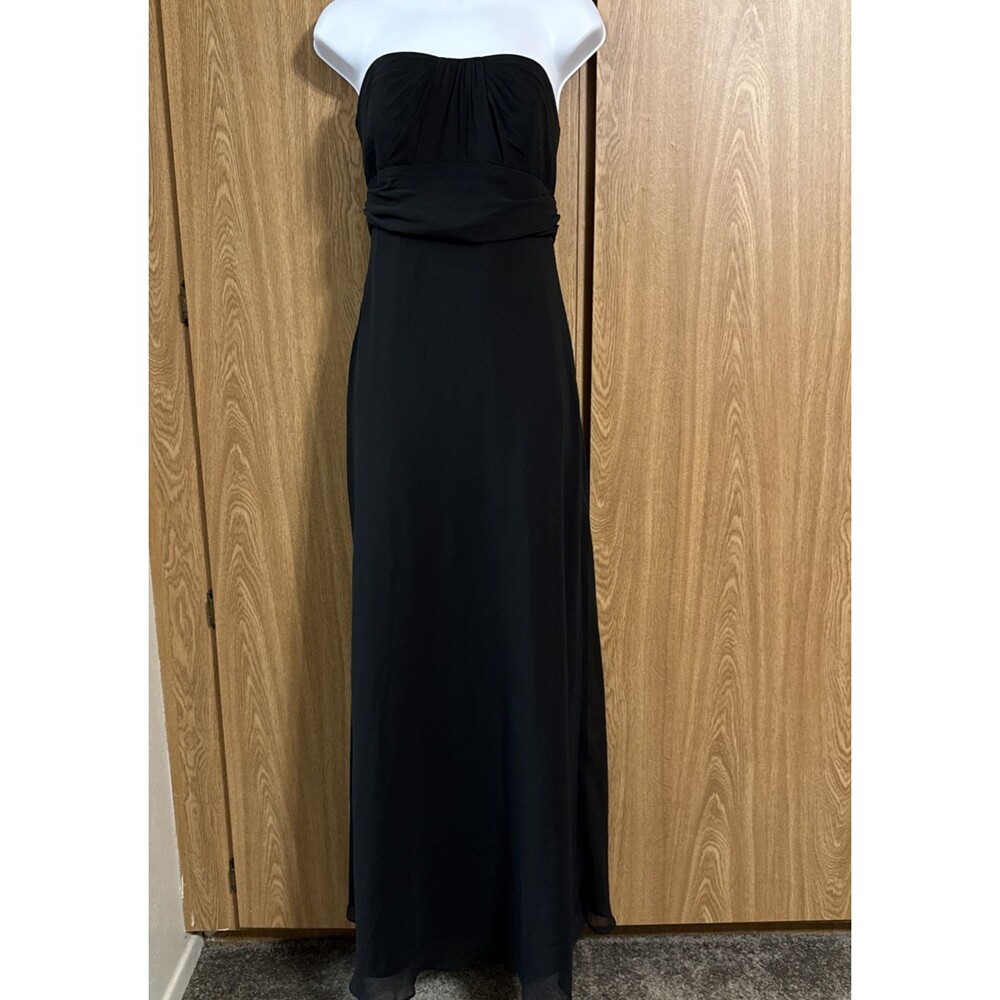Davids Bridal Bridesmaid, Prom,  Dress, Gown  sz. 8 Black Strapless Chiffon